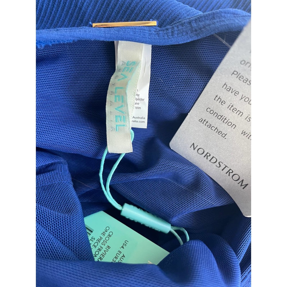 Sea Level Riviera Rib Cross Front One Piece Blue - Picture 6 of 9